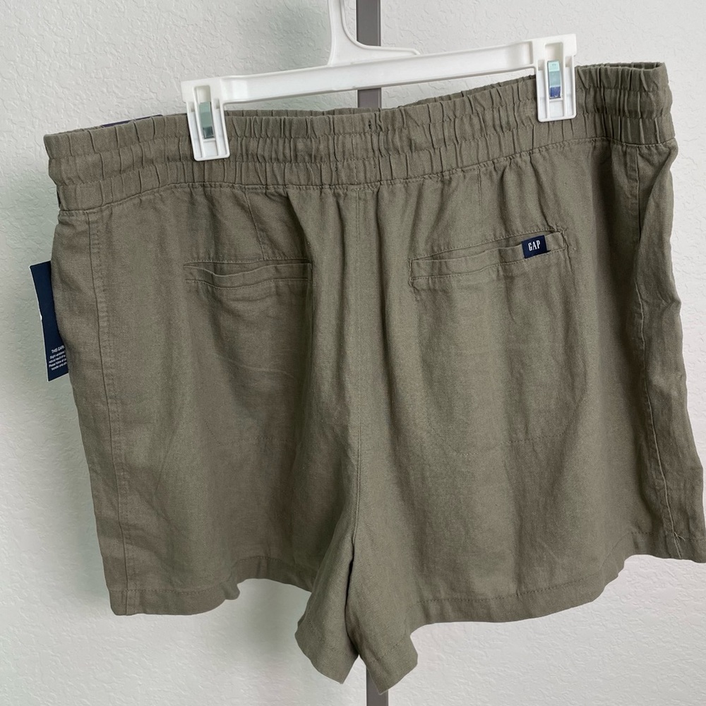 Gap Women's Comfy Cool Linen Blend Drawstring Summer Shorts in Vetiver Size XXL - Picture 5 of 10